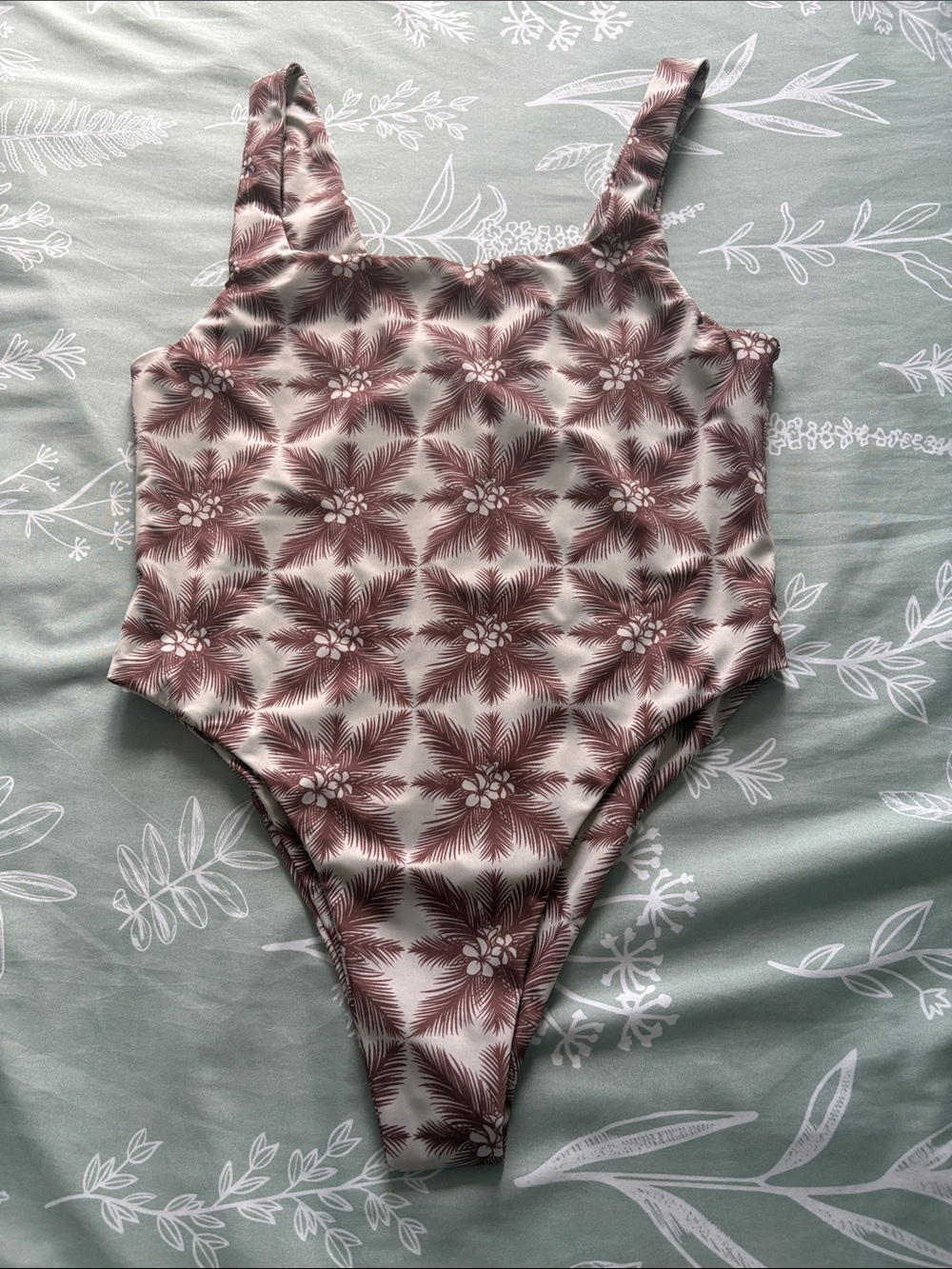 Girls' Floral One-Piece Swimsuit in Mauve
